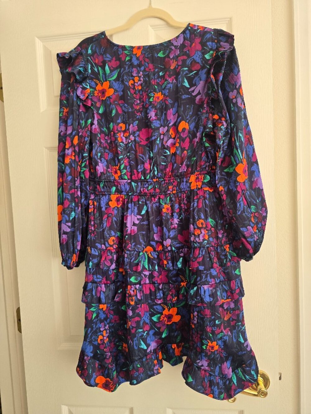 Pioneer Woman Silky Satiny Multi-Colored Dress L